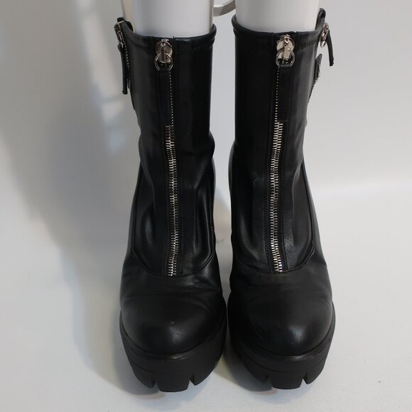 Womens Giuseppe Zanotti Black Triple Zip Platform Ankle Booties 39 US/9 - Picture 1 of 16